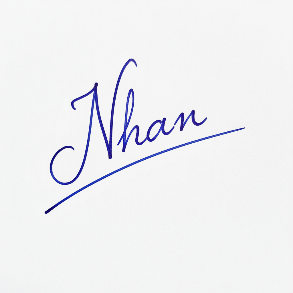 Mẫu chữ ký tên Nhân số 6