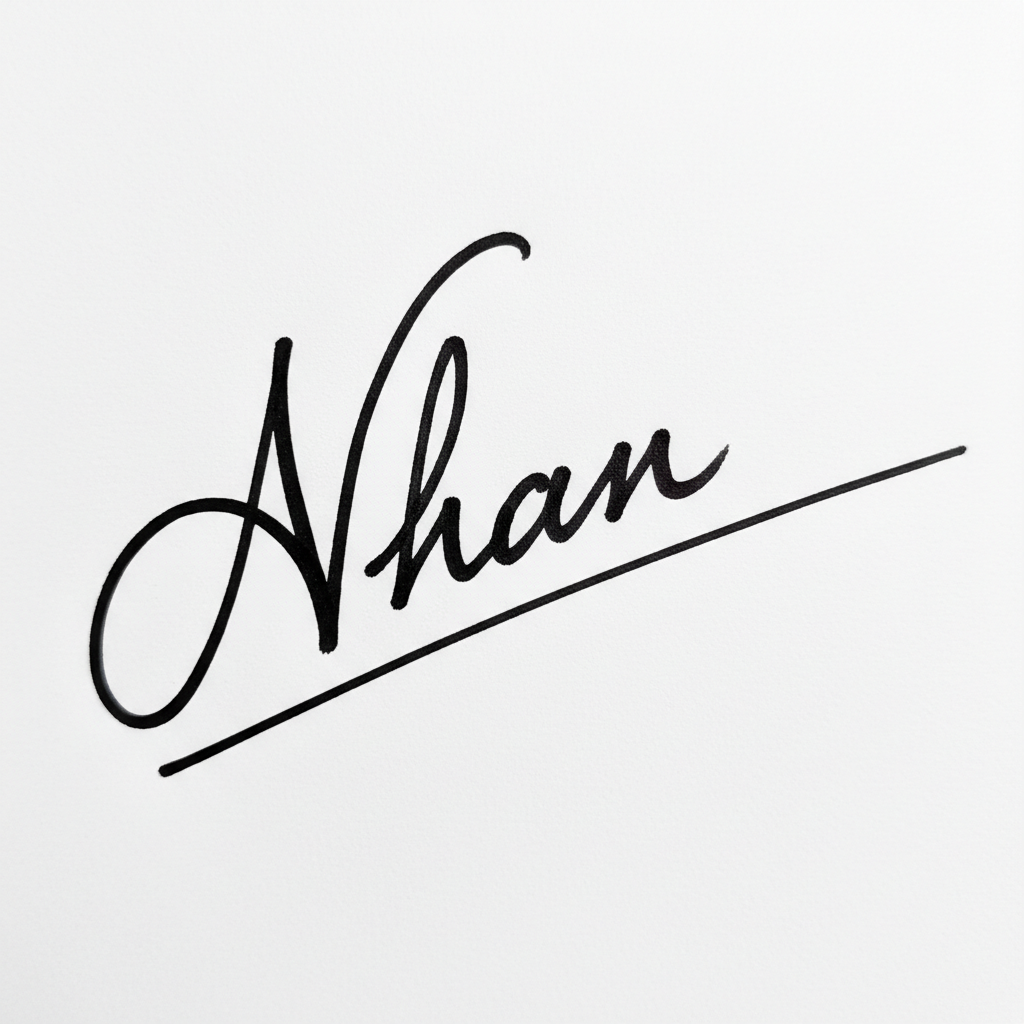 Mẫu chữ ký tên Nhân số 7