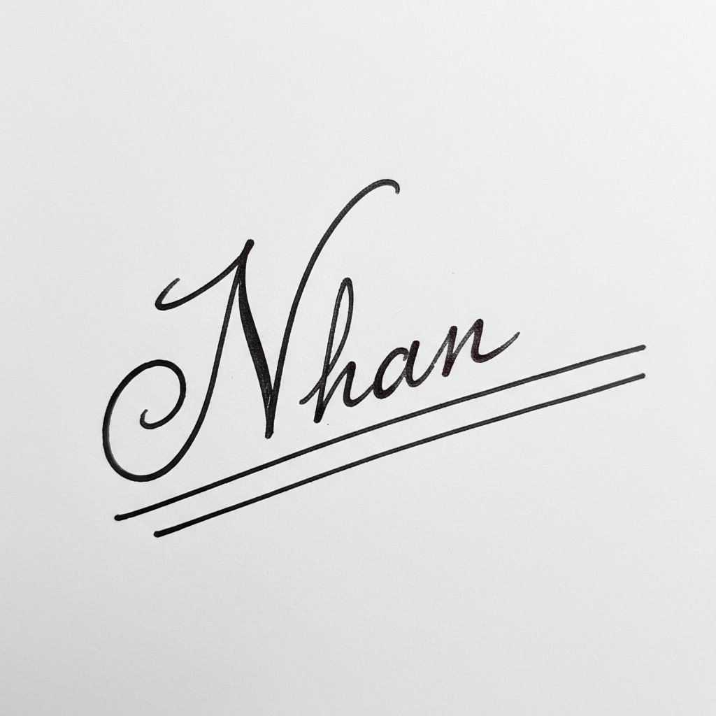 Mẫu chữ ký tên Nhân số 7