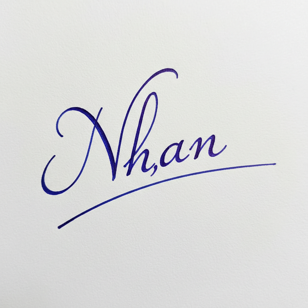 Mẫu chữ ký tên Nhân số 8