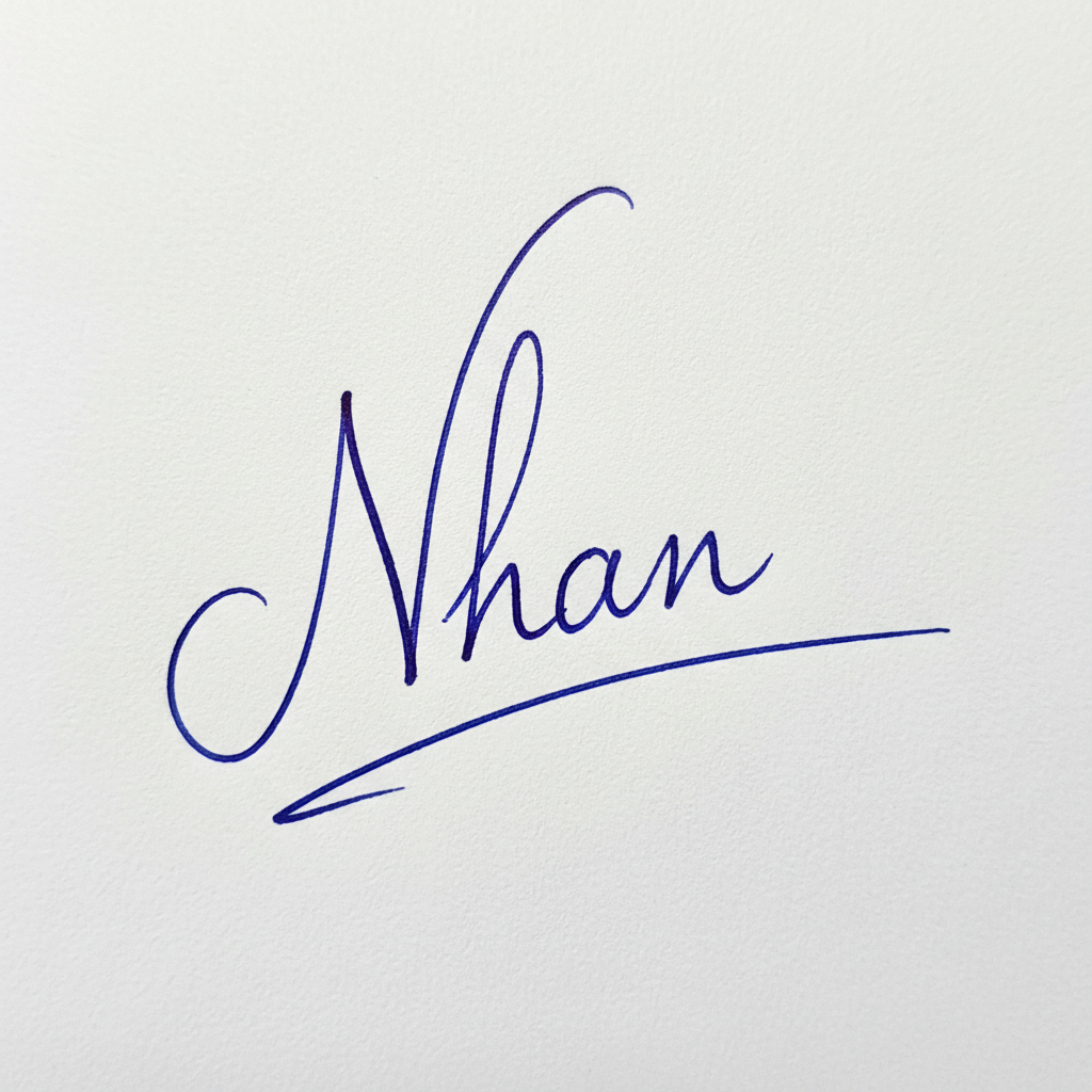 Mẫu chữ ký tên Nhân số 8