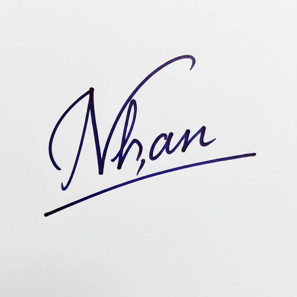 Mẫu chữ ký tên Nhân số 9