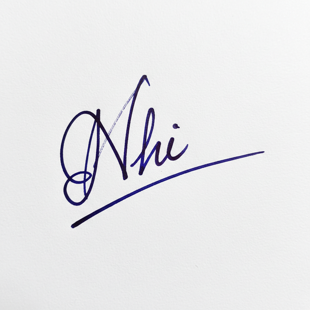 Mẫu chữ ký tên Nhi số 1