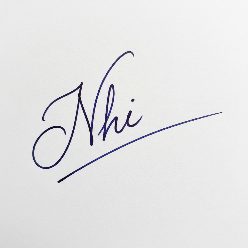 Mẫu chữ ký tên Nhi số 4