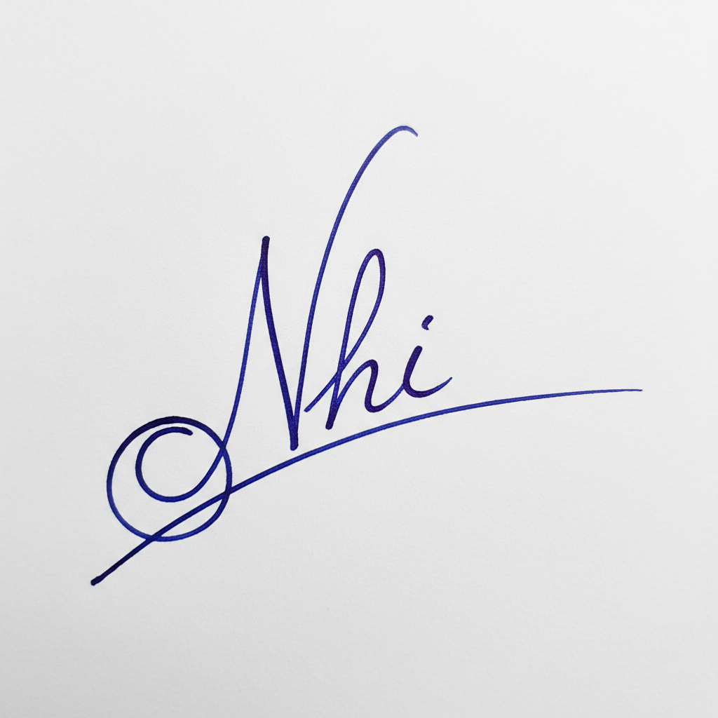 Mẫu chữ ký tên Nhi số 6