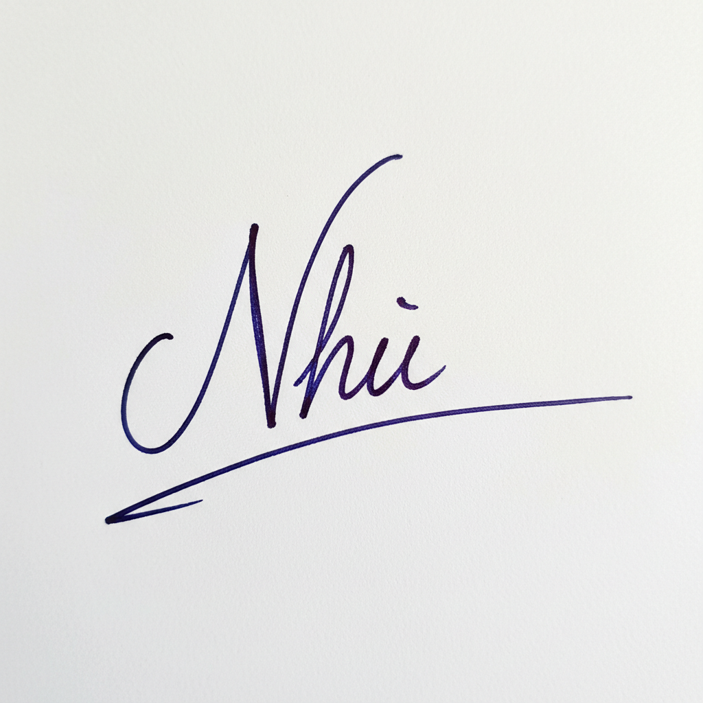 Mẫu chữ ký tên Như số 1