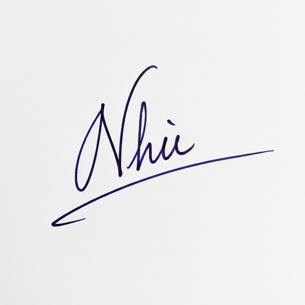 Mẫu chữ ký tên Như số 1