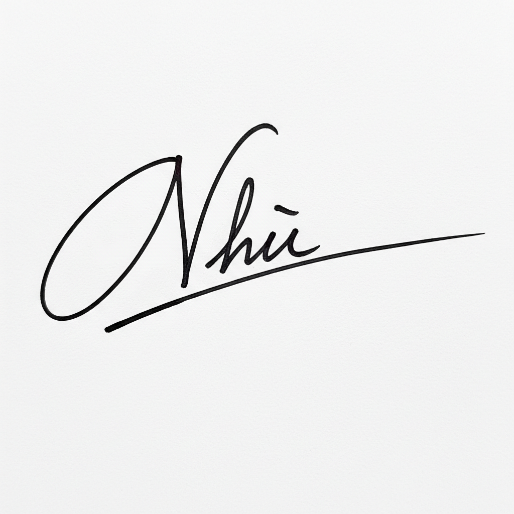 Mẫu chữ ký tên Như số 10