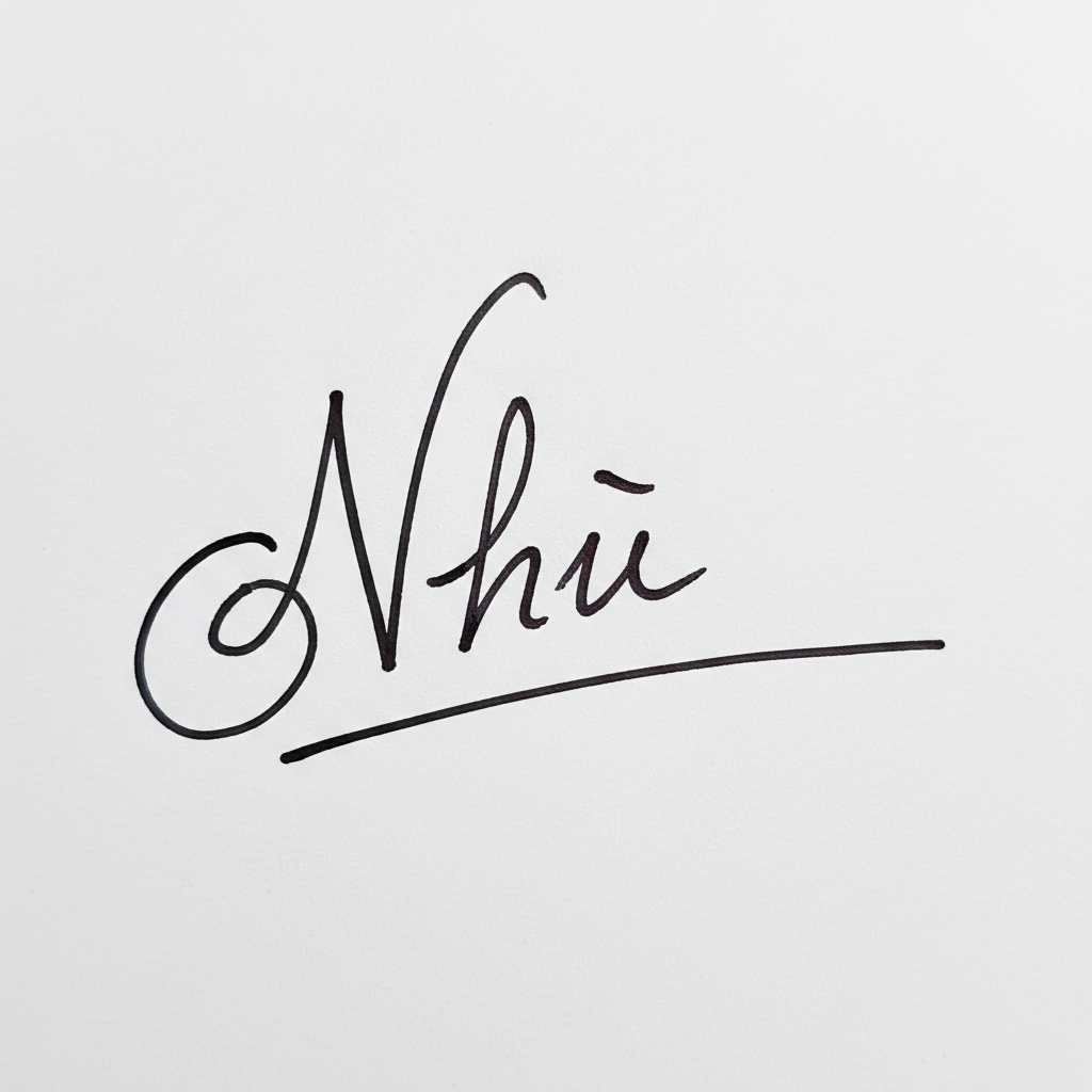 Mẫu chữ ký tên Như số 2