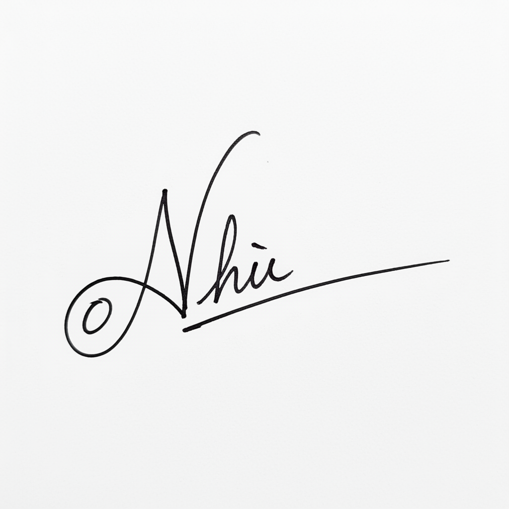 Mẫu chữ ký tên Như số 2