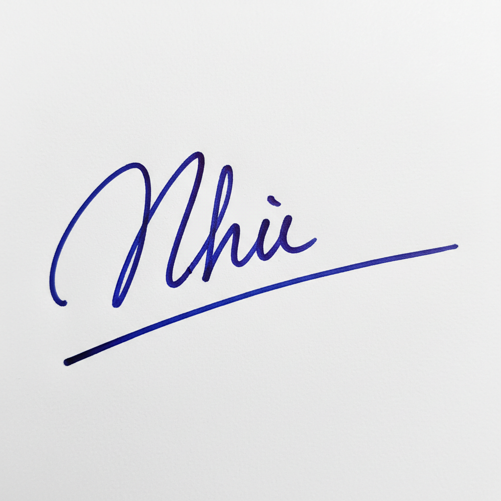 Mẫu chữ ký tên Như số 3