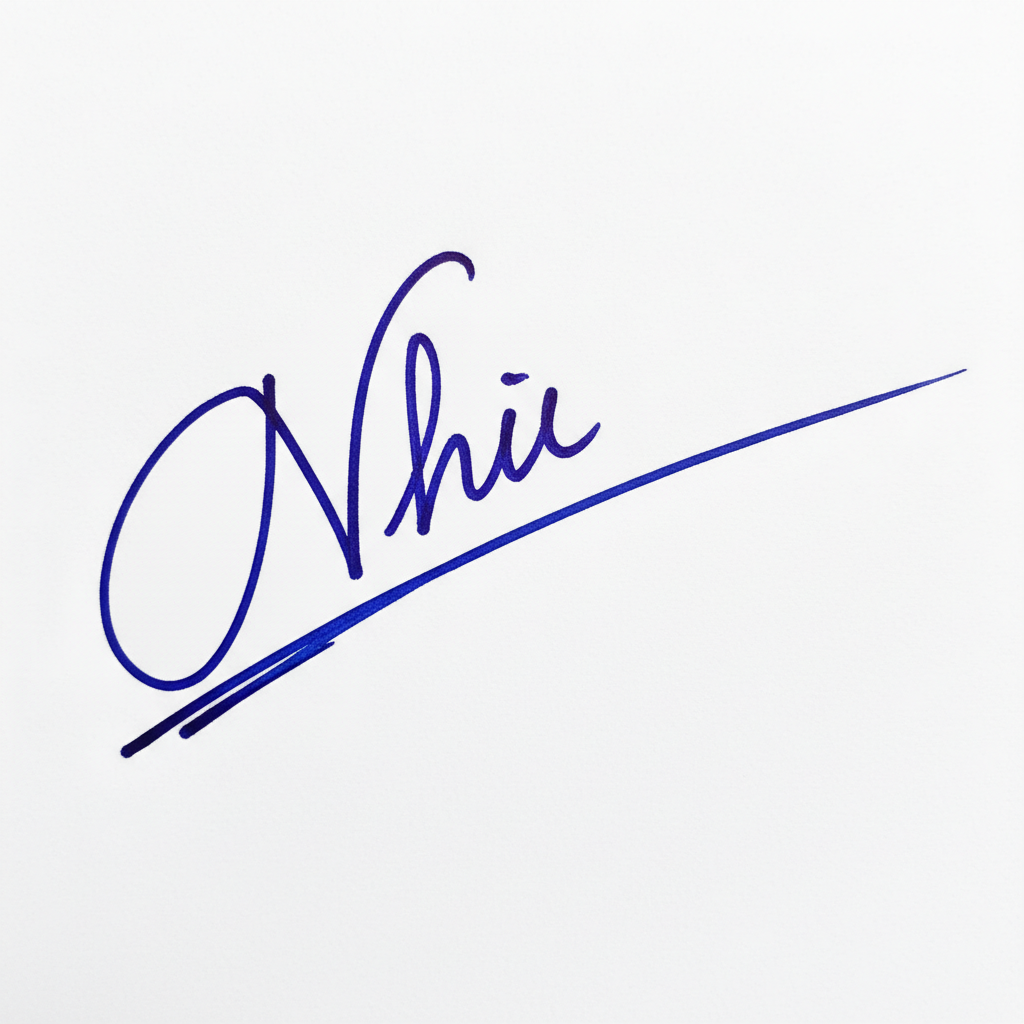 Mẫu chữ ký tên Như số 3