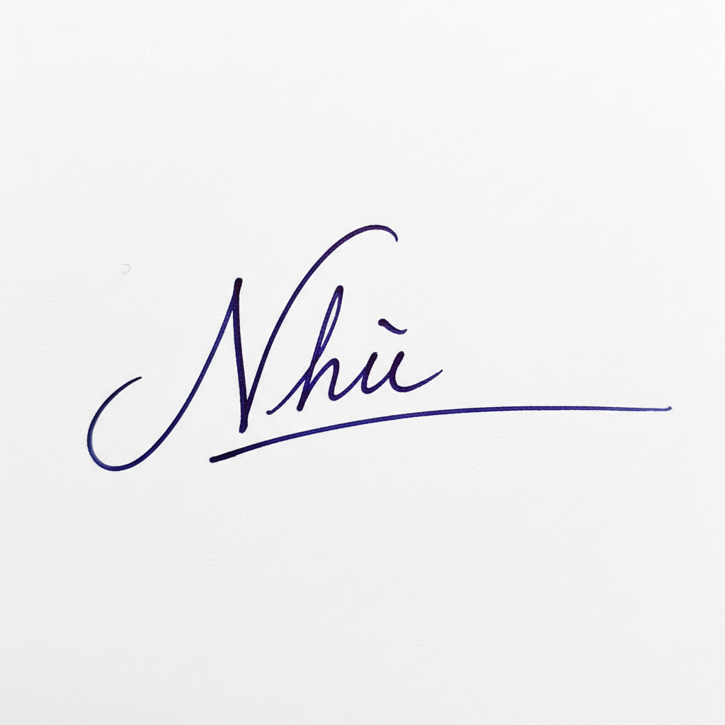 Mẫu chữ ký tên Như số 4