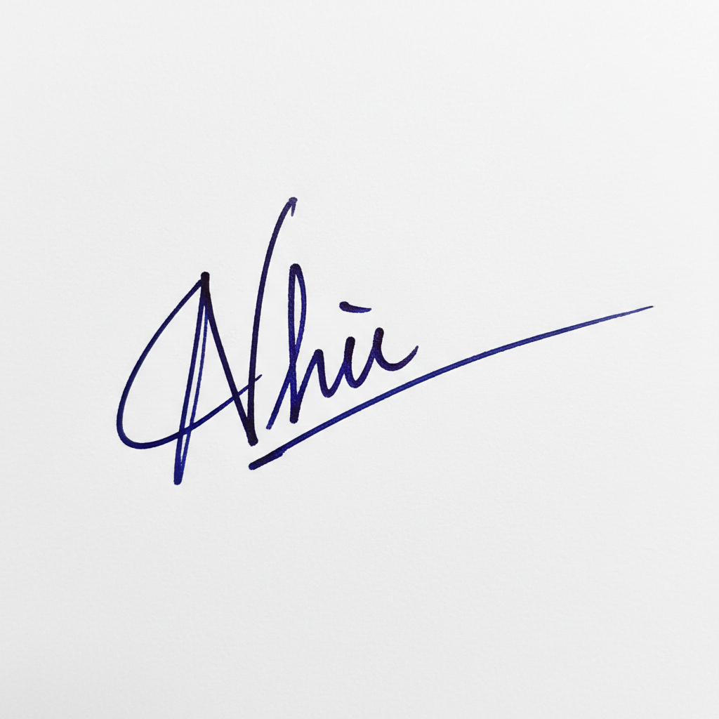 Mẫu chữ ký tên Như số 4