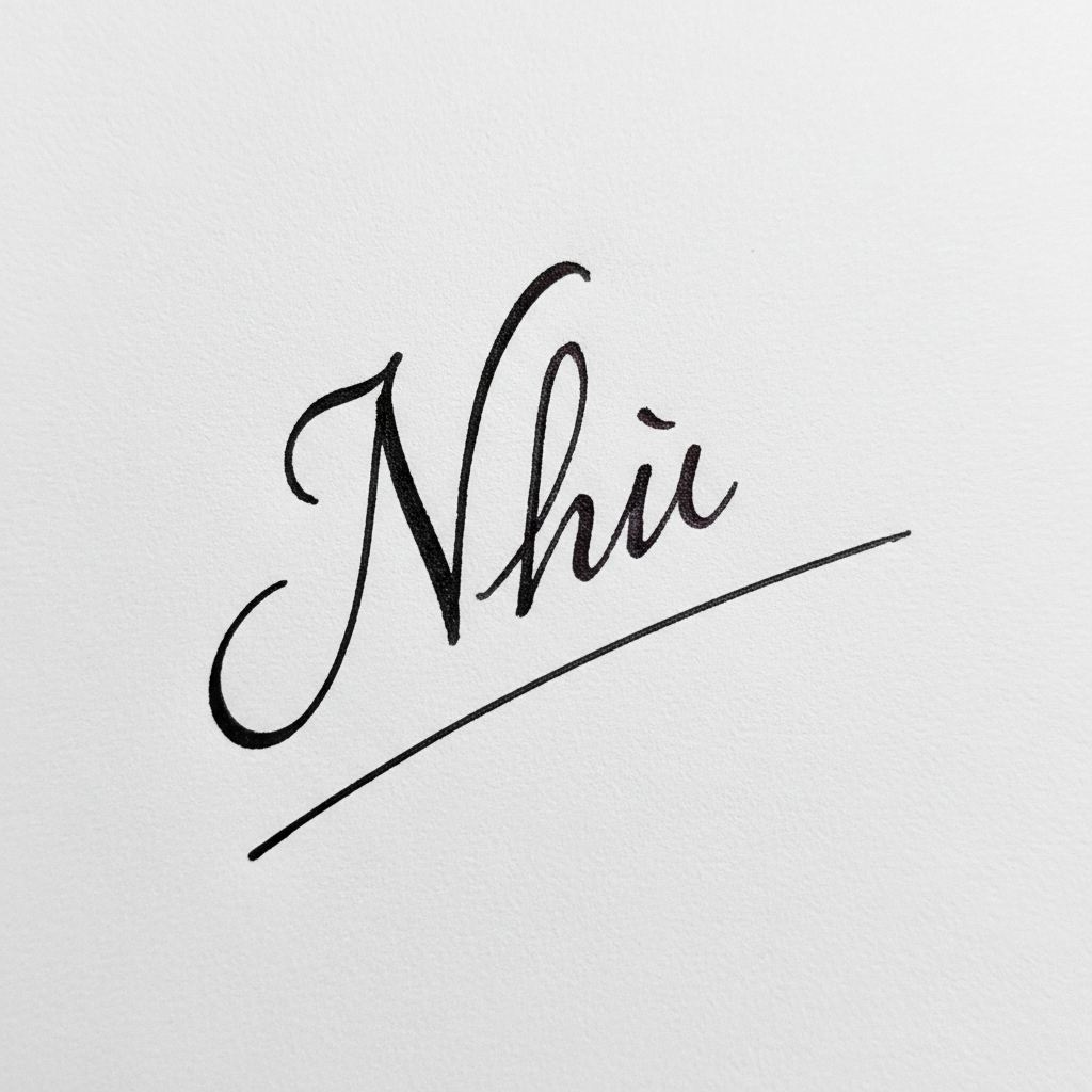 Mẫu chữ ký tên Như số 5