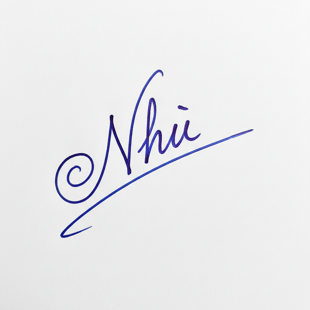 Mẫu chữ ký tên Như số 6