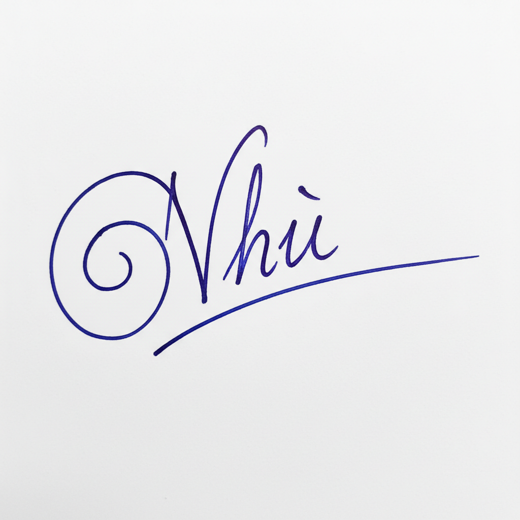 Mẫu chữ ký tên Như số 6