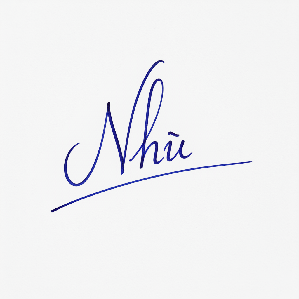 Mẫu chữ ký tên Như số 8