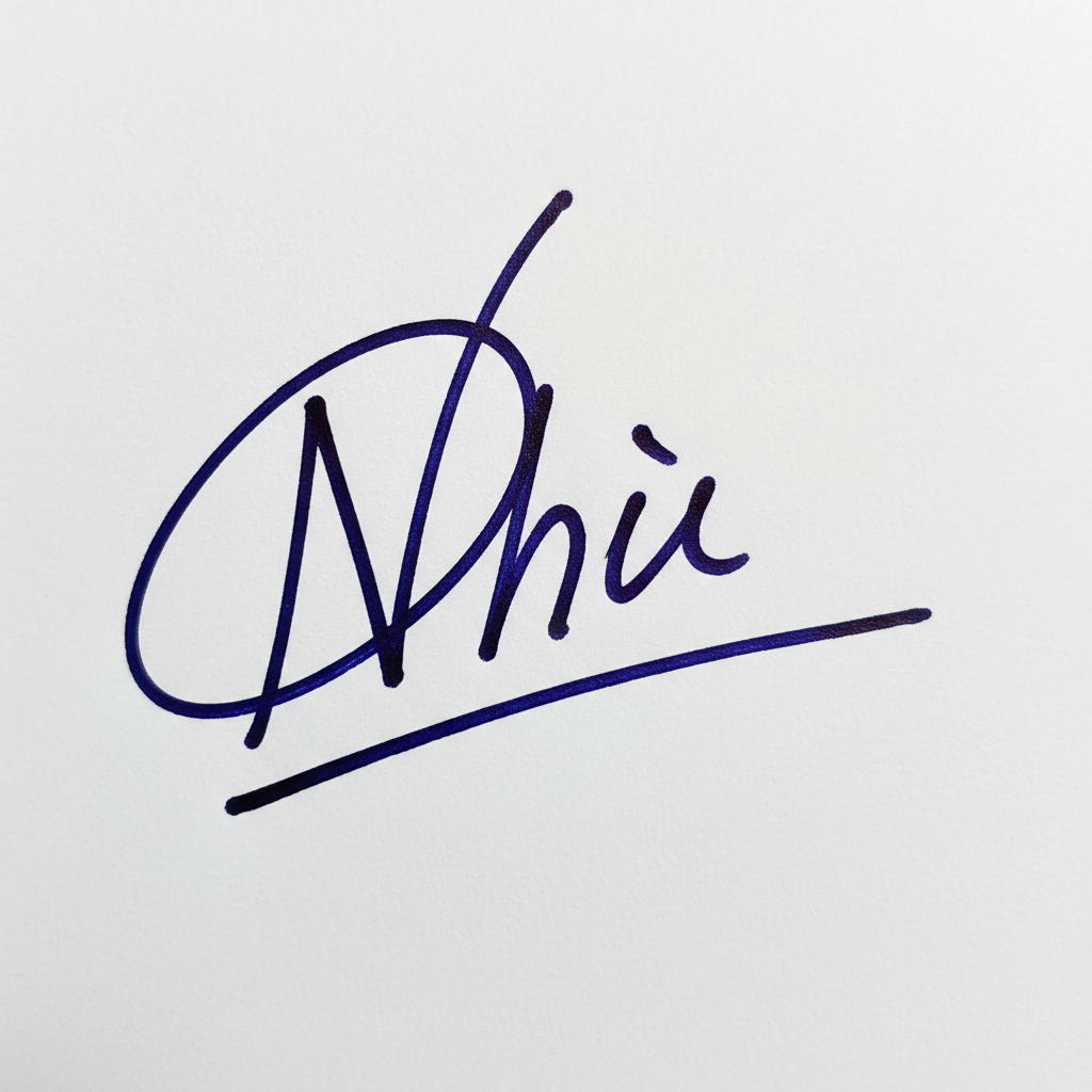 Mẫu chữ ký tên Như số 9