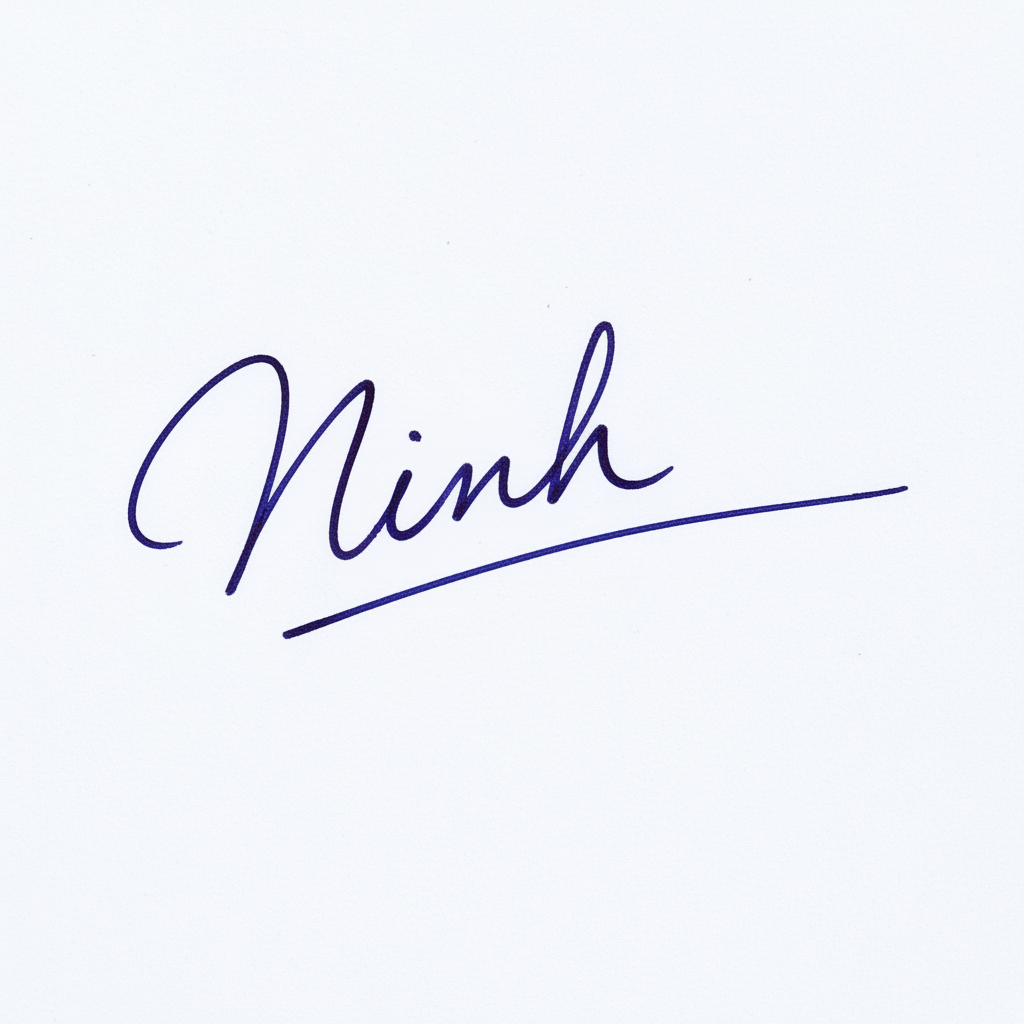 Mẫu chữ ký tên Ninh số 4