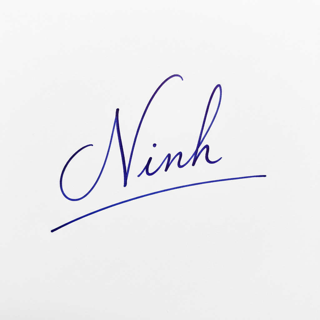 Mẫu chữ ký tên Ninh số 8
