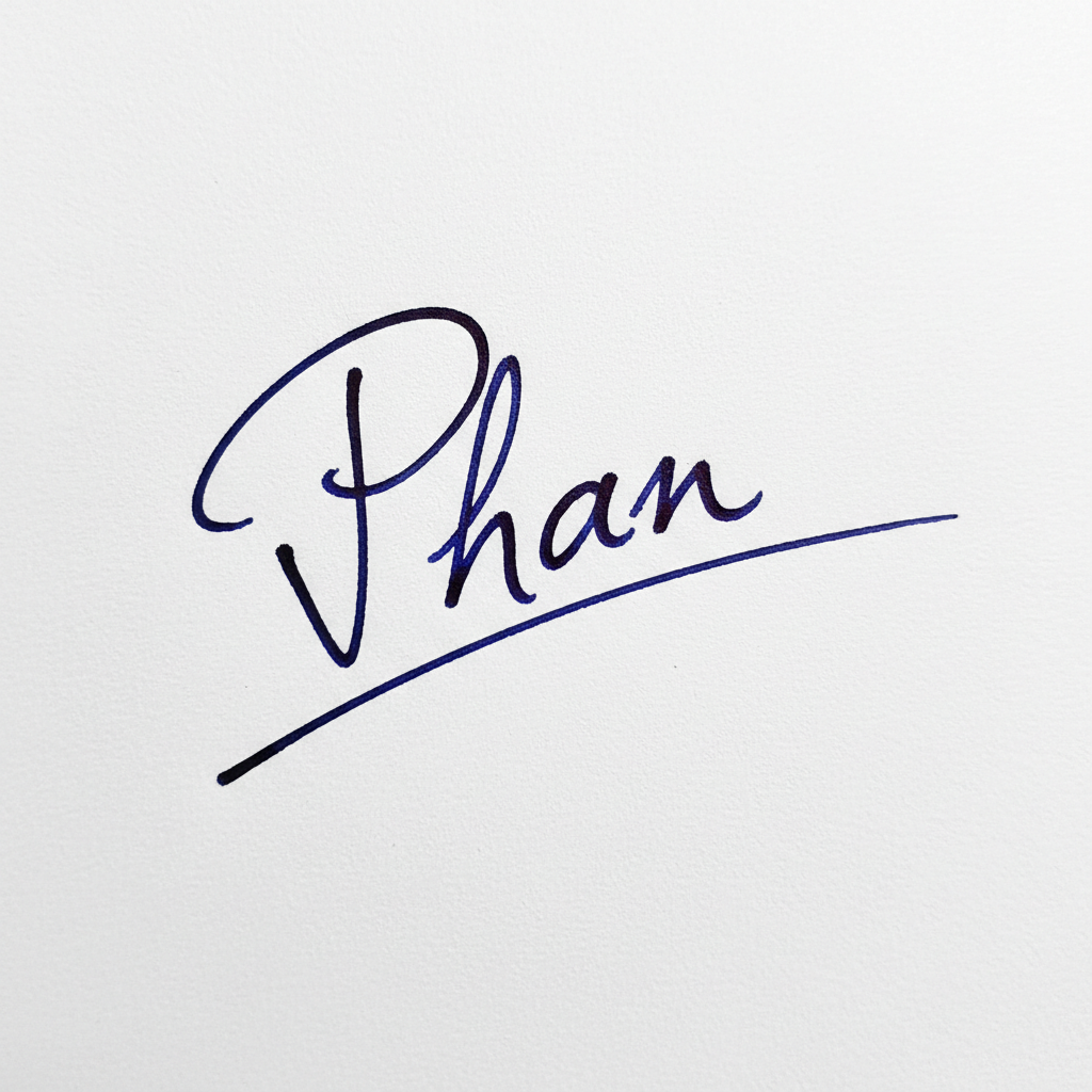 Mẫu chữ ký tên Phan số 1