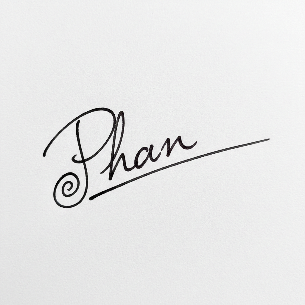 Mẫu chữ ký tên Phan số 2