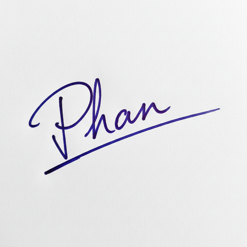 Mẫu chữ ký tên Phan số 3