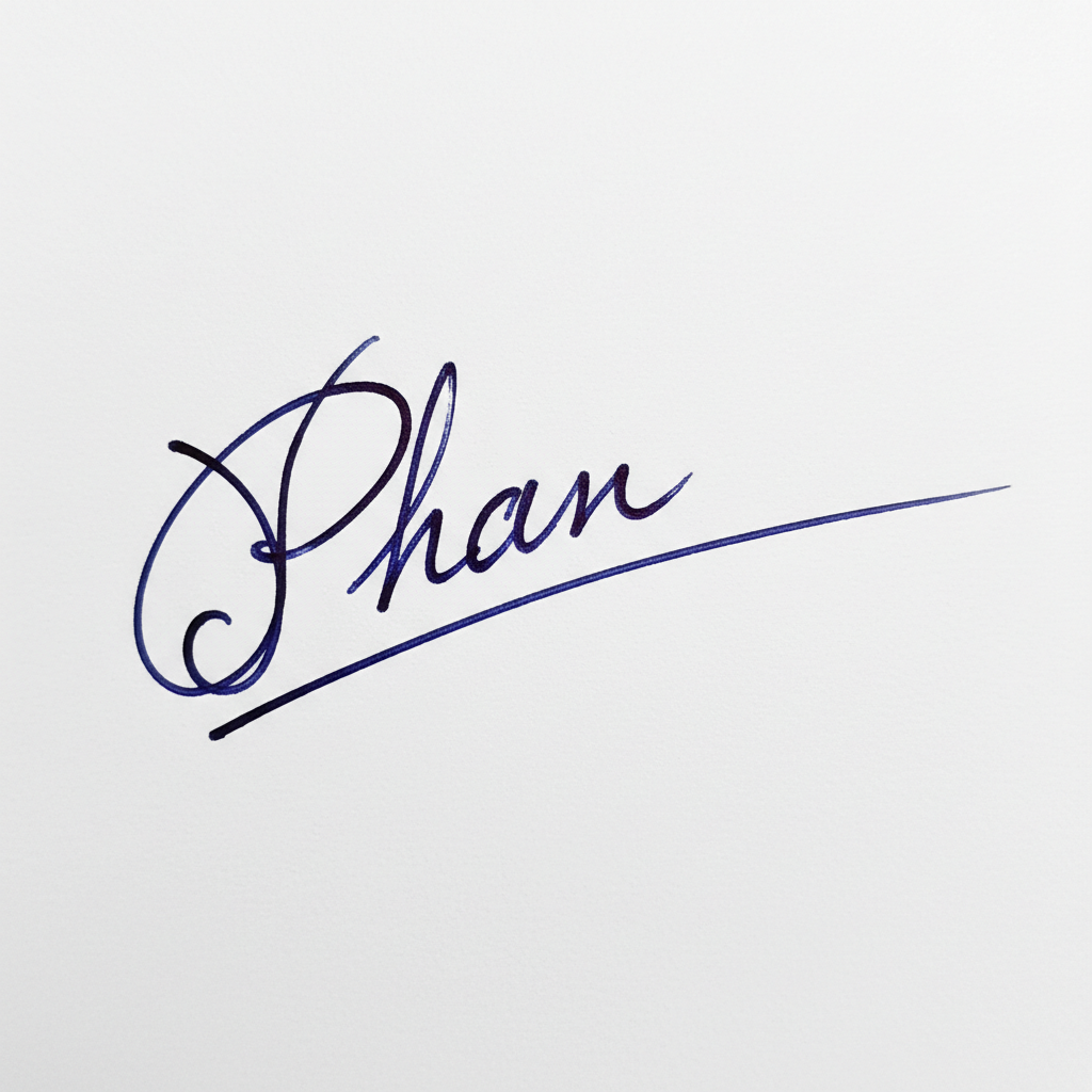 Mẫu chữ ký tên Phan số 4