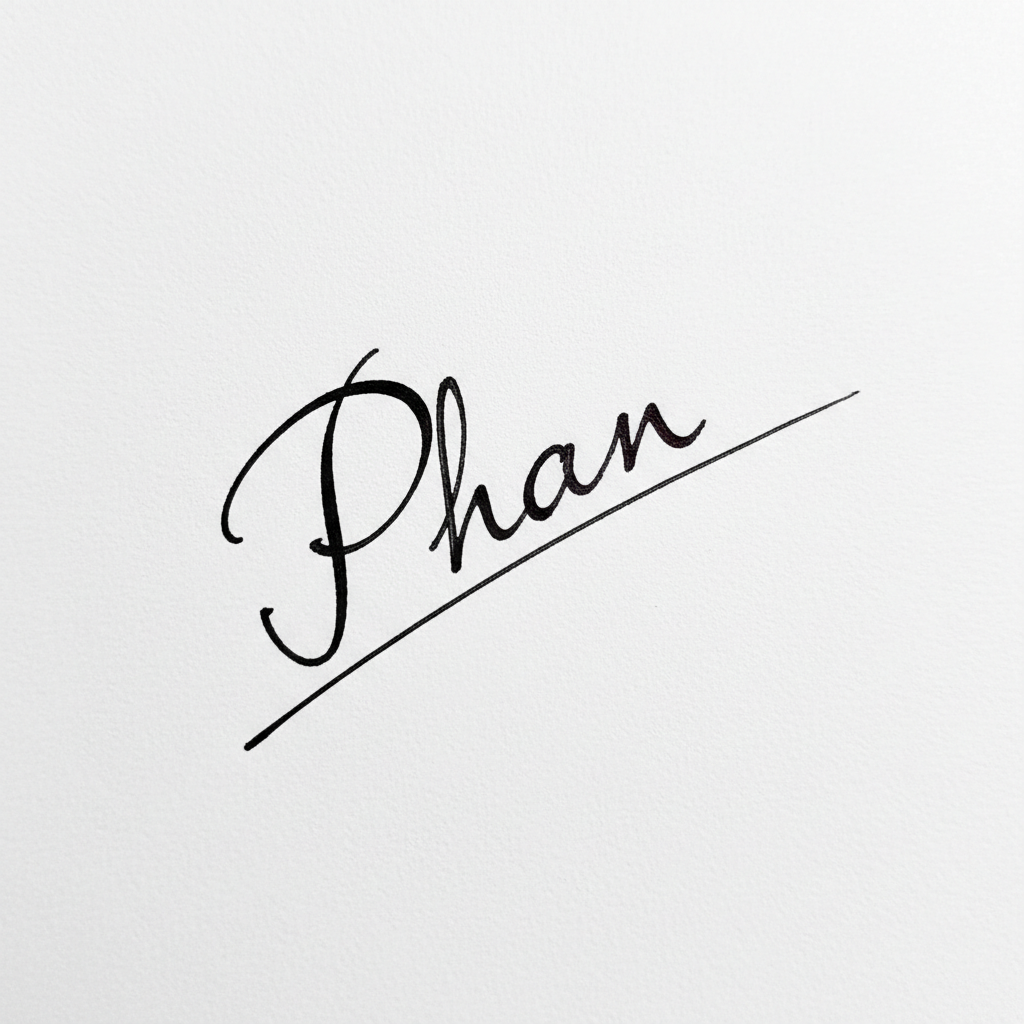Mẫu chữ ký tên Phan số 5