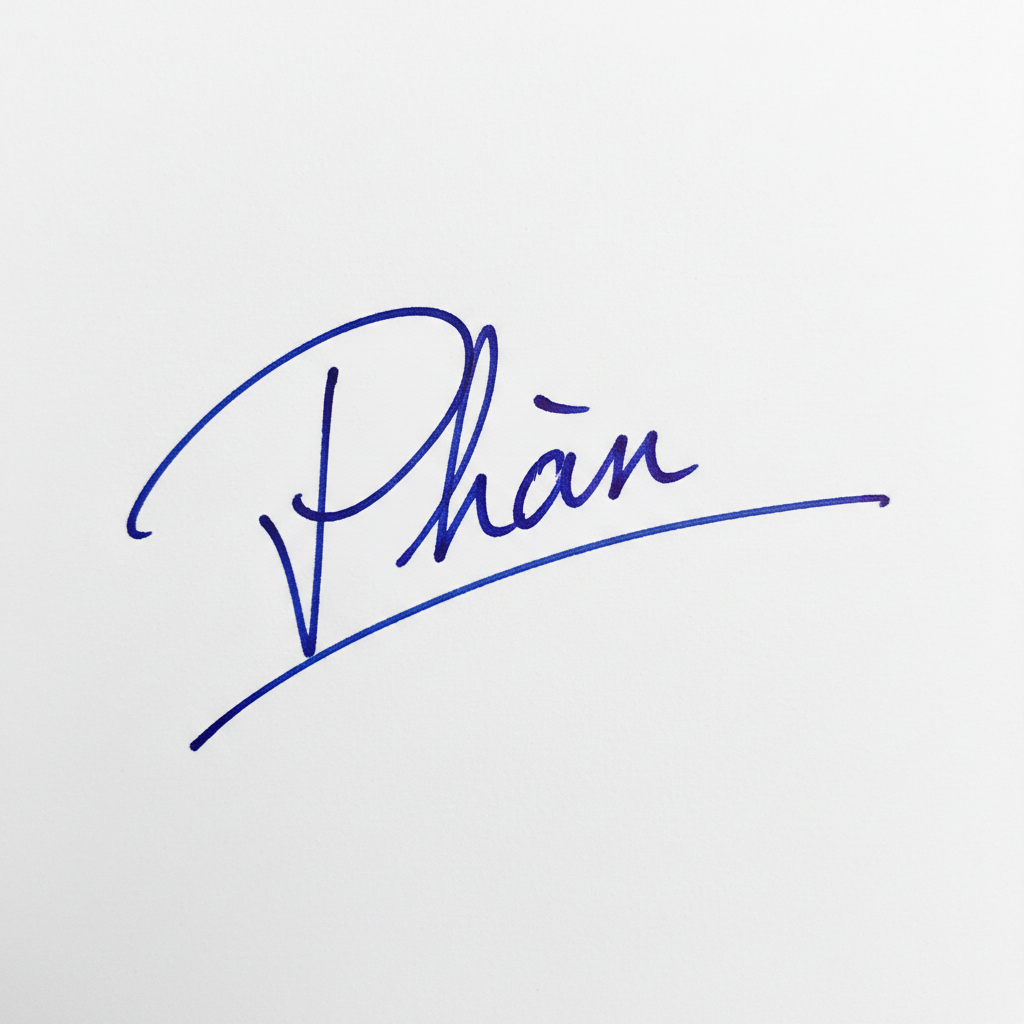 Mẫu chữ ký tên Phan số 6