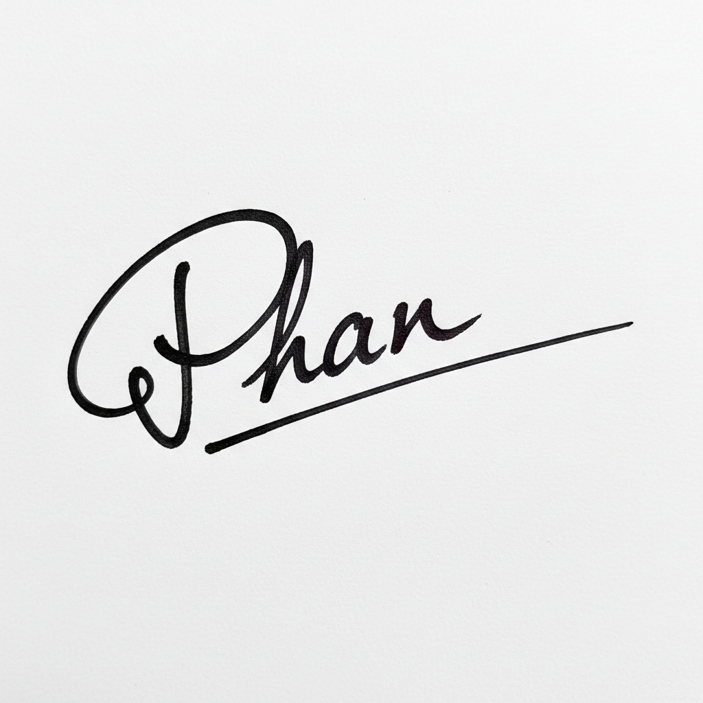 Mẫu chữ ký tên Phan số 7