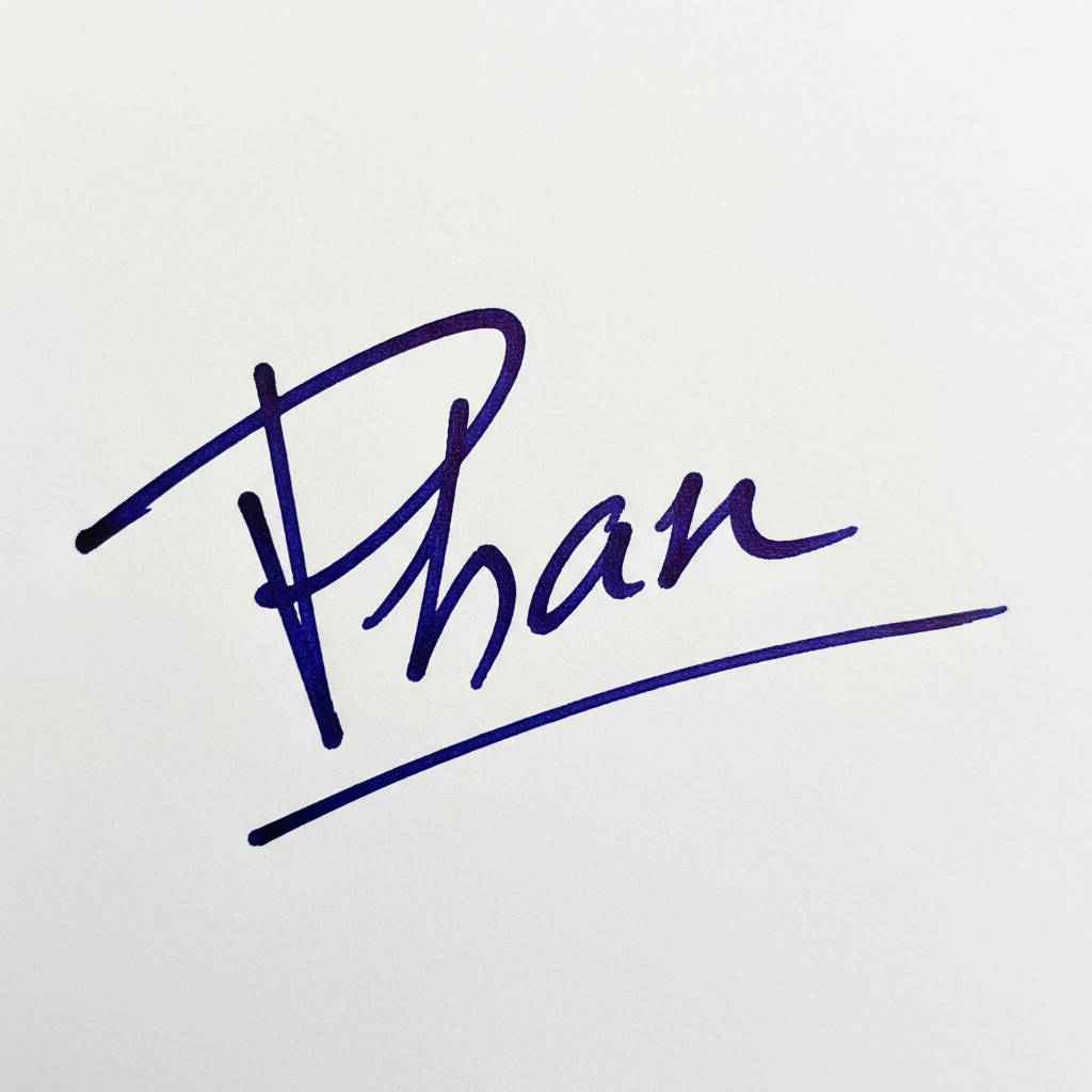 Mẫu chữ ký tên Phan số 9