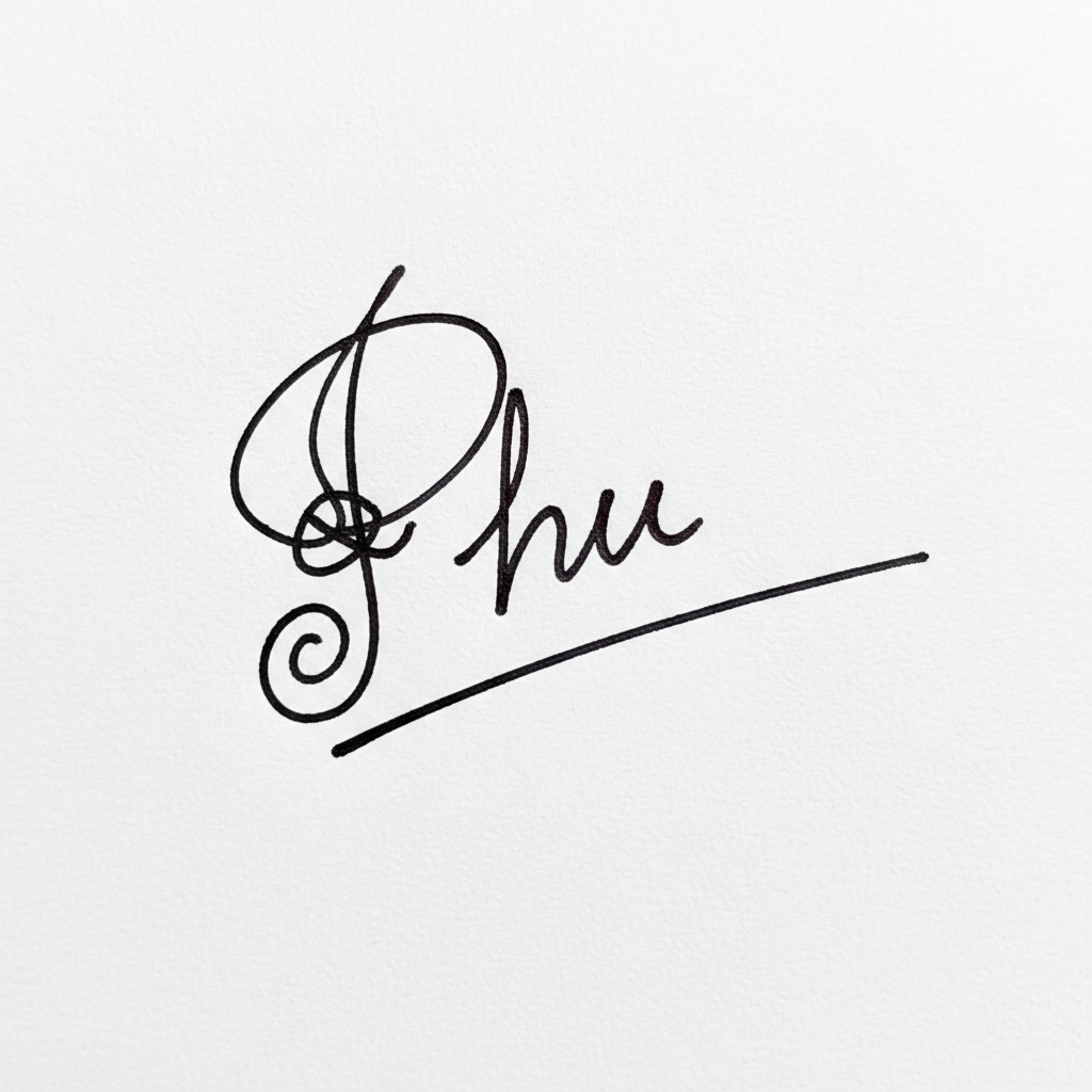 Mẫu chữ ký tên Phú số 2