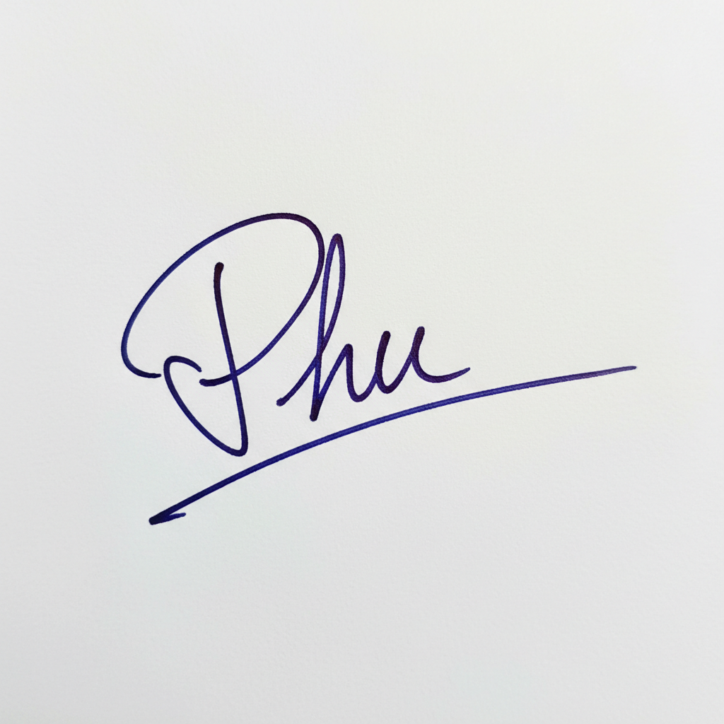Mẫu chữ ký tên Phú số 4