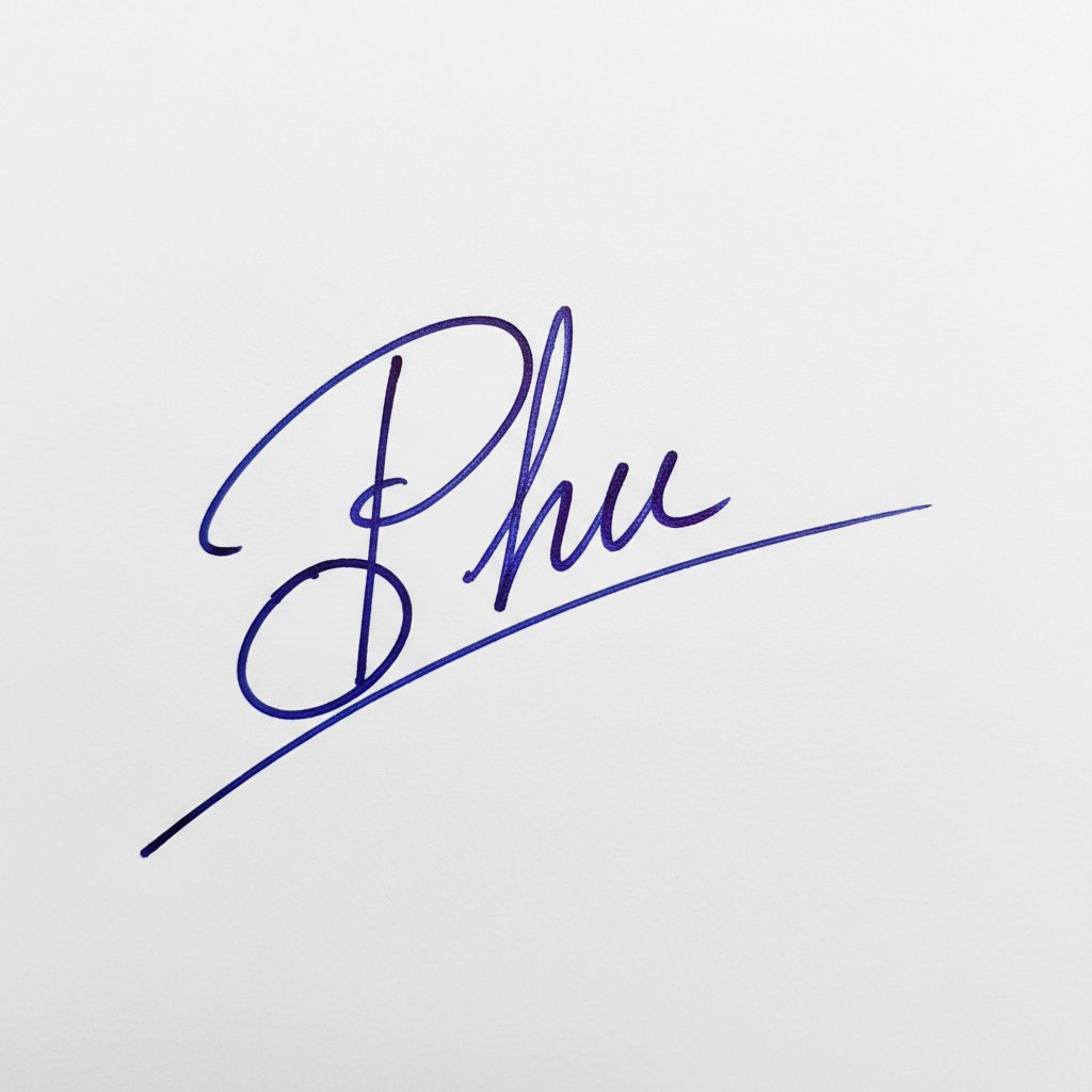 Mẫu chữ ký tên Phú số 6