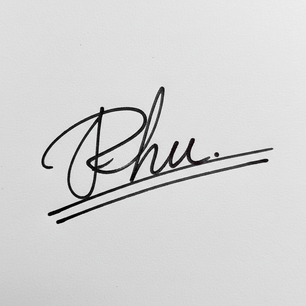 Mẫu chữ ký tên Phú số 7