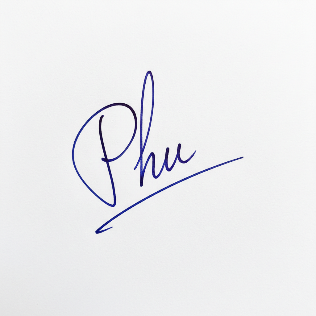 Mẫu chữ ký tên Phú số 8