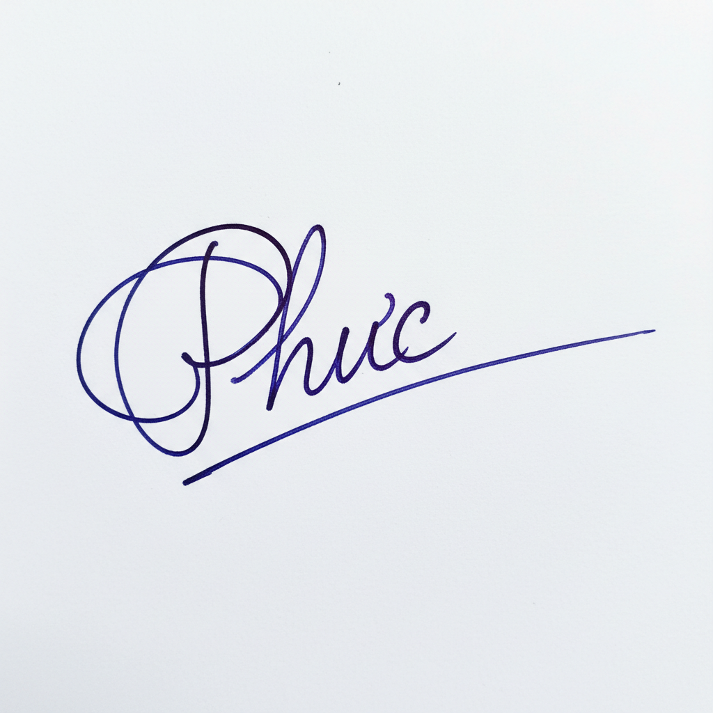 Chữ Ký Người Tên Phúc: Bí Quyết Tạo Dấu Ấn Độc Đáo và Hợp Phong Thủy Mẫu chữ ký tên Phúc số 4