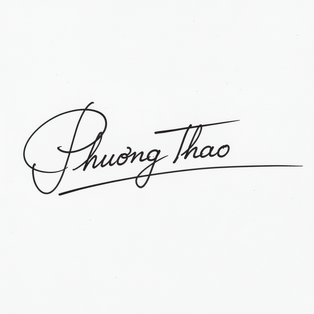 Chữ Ký Đẹp Tên Phương Thảo: Hướng Dẫn Tinh Hoa Nét Bút Mang Lại May Mắn Mẫu chữ ký tên Phương Thảo số 10