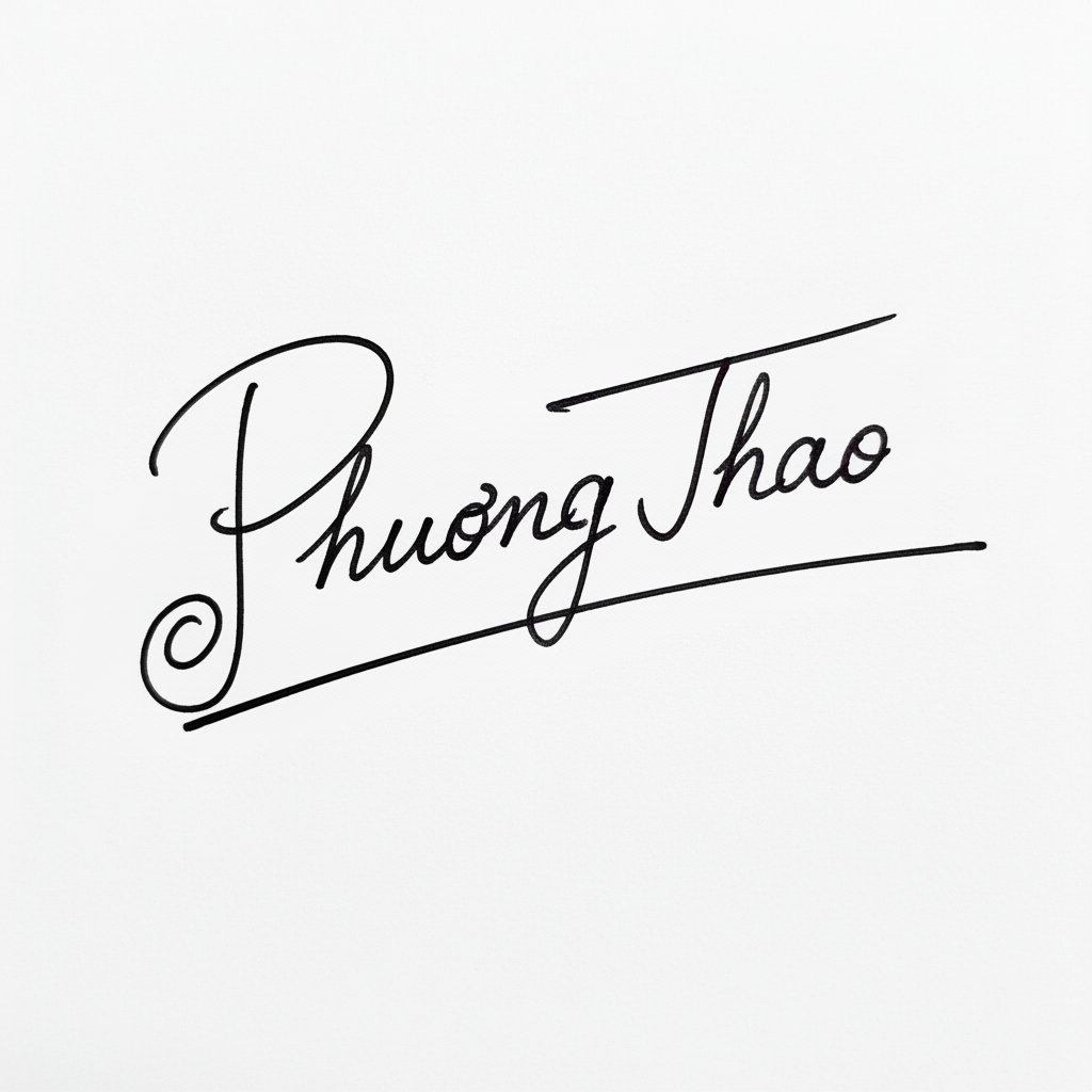 Chữ Ký Đẹp Tên Phương Thảo: Hướng Dẫn Tinh Hoa Nét Bút Mang Lại May Mắn Mẫu chữ ký tên Phương Thảo số 2