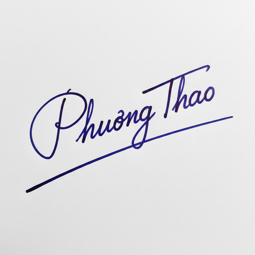 Chữ Ký Đẹp Tên Phương Thảo: Hướng Dẫn Tinh Hoa Nét Bút Mang Lại May Mắn Mẫu chữ ký tên Phương Thảo số 3