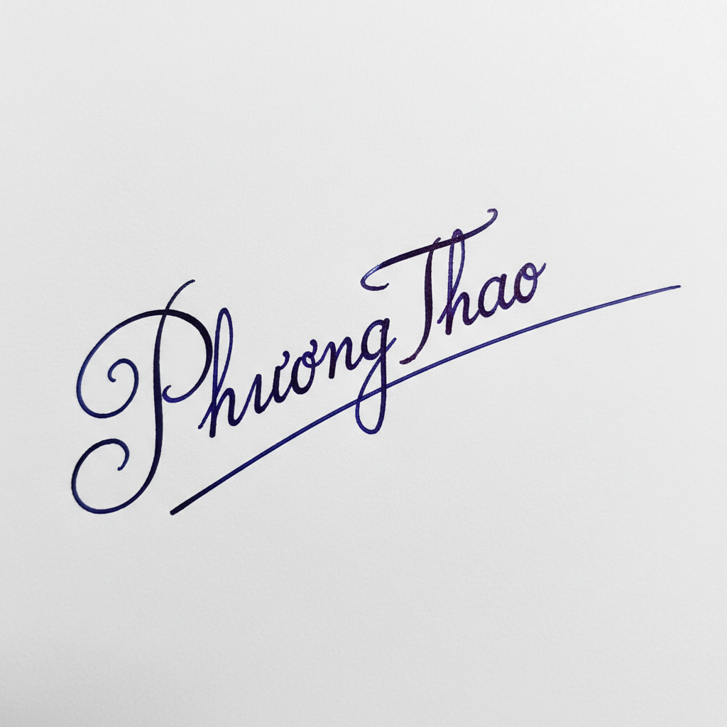 Chữ Ký Đẹp Tên Phương Thảo: Hướng Dẫn Tinh Hoa Nét Bút Mang Lại May Mắn Mẫu chữ ký tên Phương Thảo số 4