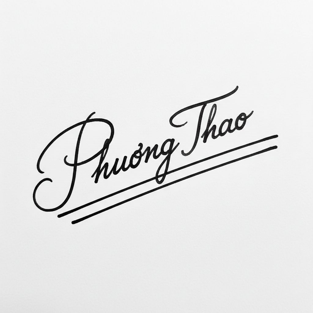 Chữ Ký Đẹp Tên Phương Thảo: Hướng Dẫn Tinh Hoa Nét Bút Mang Lại May Mắn Mẫu chữ ký tên Phương Thảo số 7