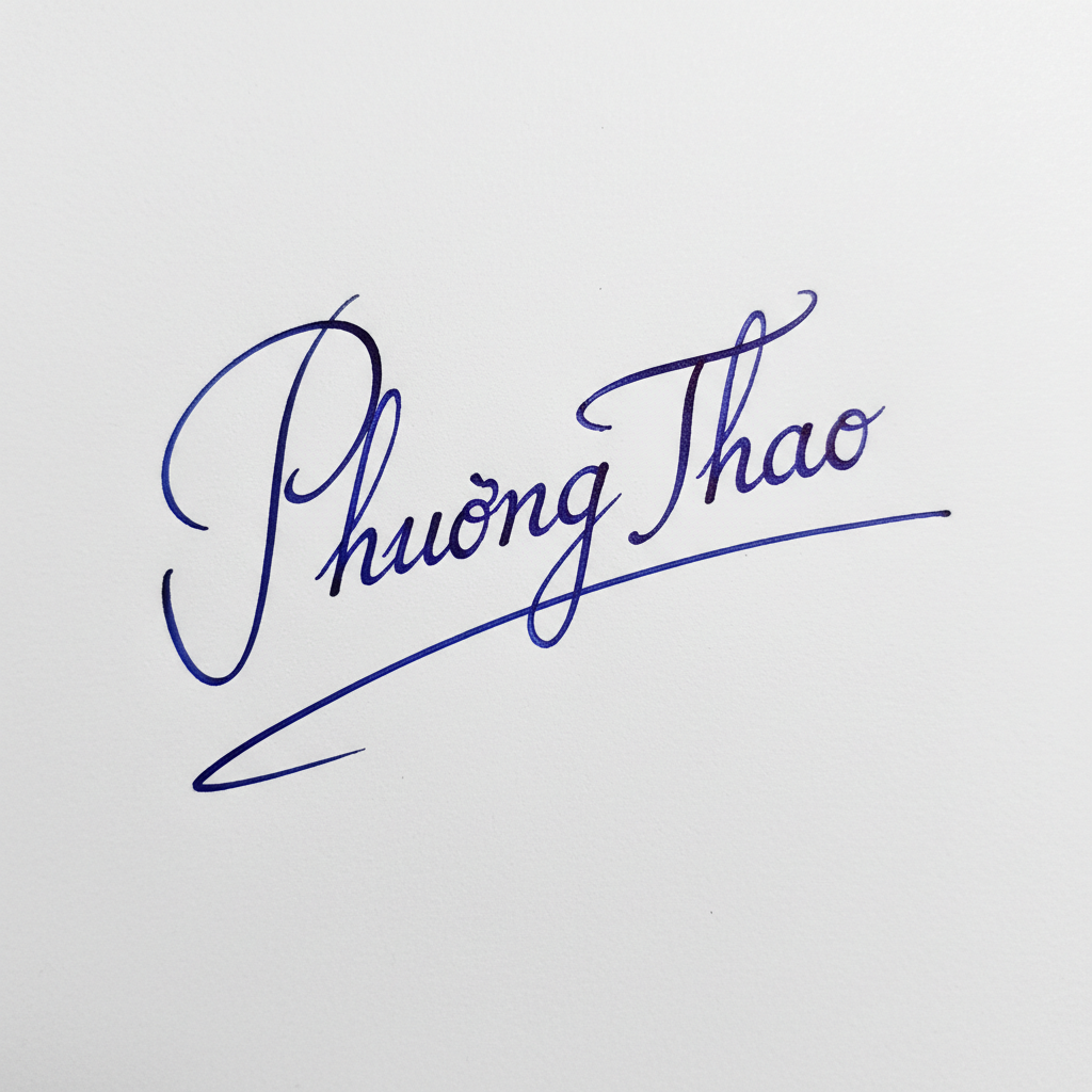 Chữ Ký Đẹp Tên Phương Thảo: Hướng Dẫn Tinh Hoa Nét Bút Mang Lại May Mắn Mẫu chữ ký tên Phương Thảo số 8