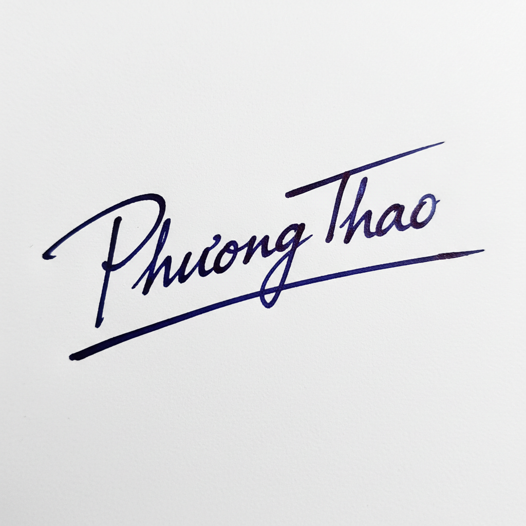 Chữ Ký Đẹp Tên Phương Thảo: Hướng Dẫn Tinh Hoa Nét Bút Mang Lại May Mắn Mẫu chữ ký tên Phương Thảo số 9