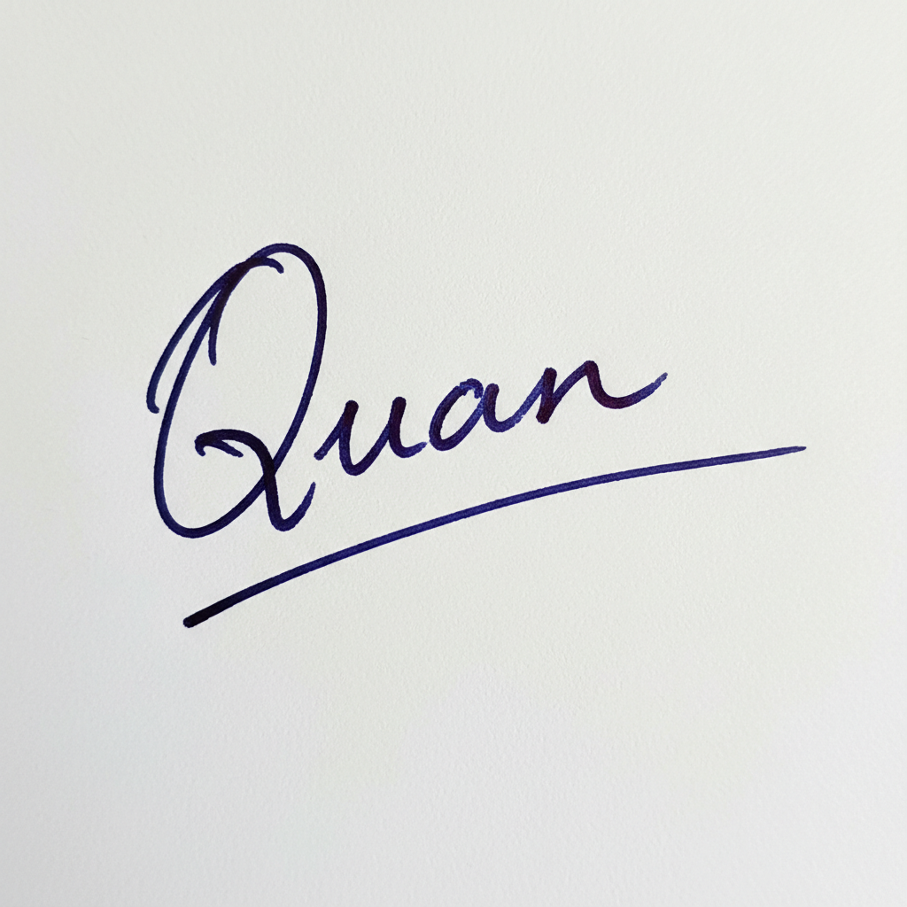 Mẫu chữ ký tên Quân số 1