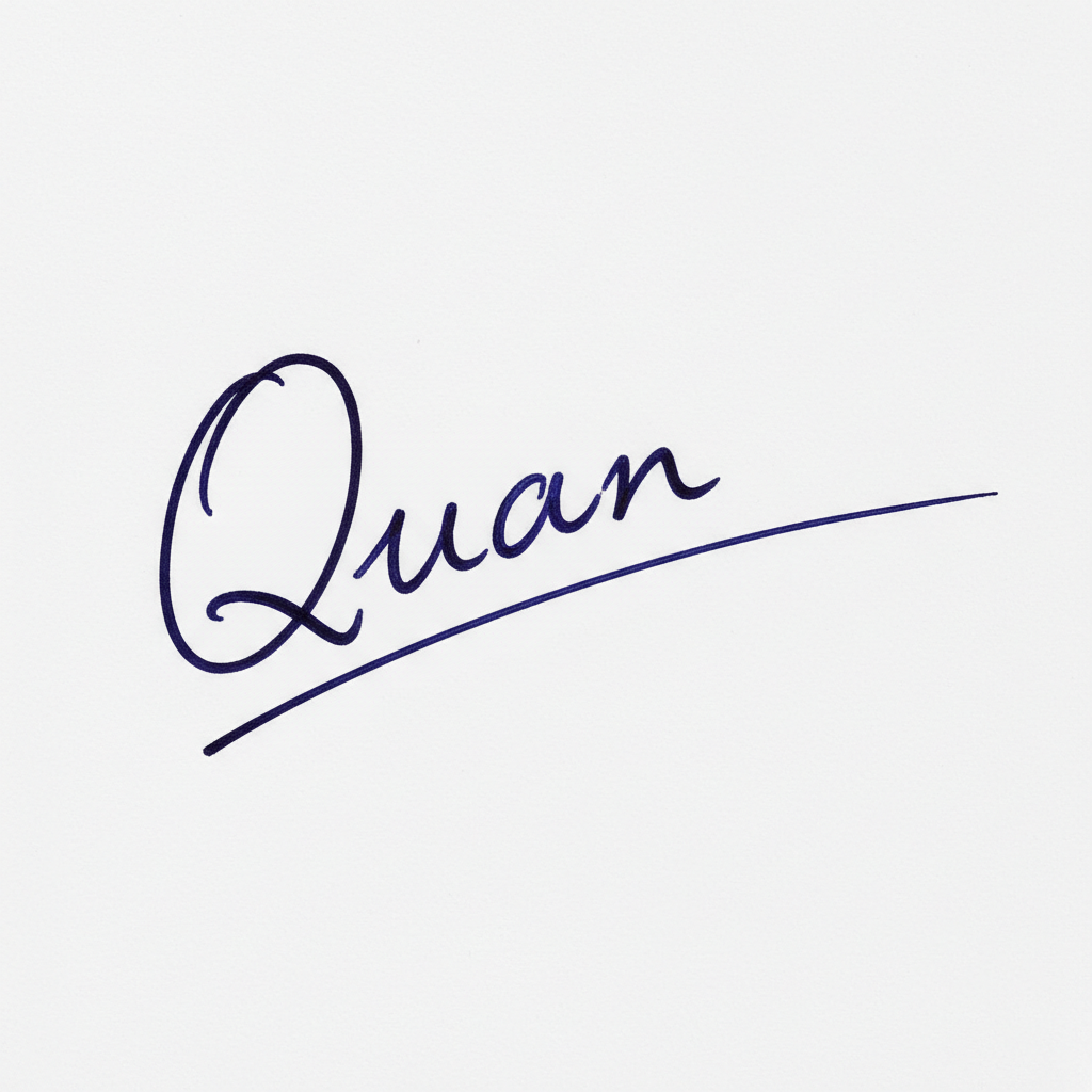 Mẫu chữ ký tên Quân số 1