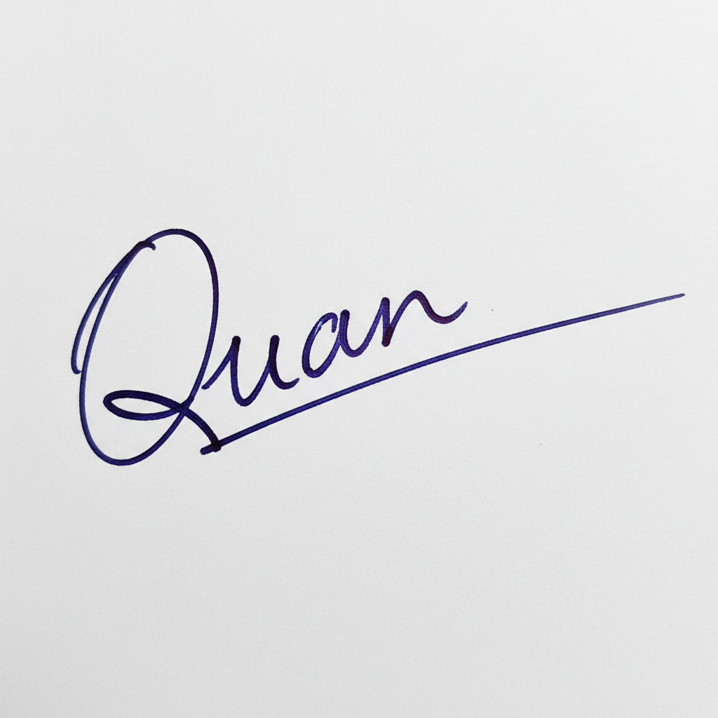 Chữ Ký Mẫu Tên Quân: Nghệ Thuật Tạo Dấu Ấn Riêng Biệt và Phong Thủy May Mắn Mẫu chữ ký tên Quân số 4