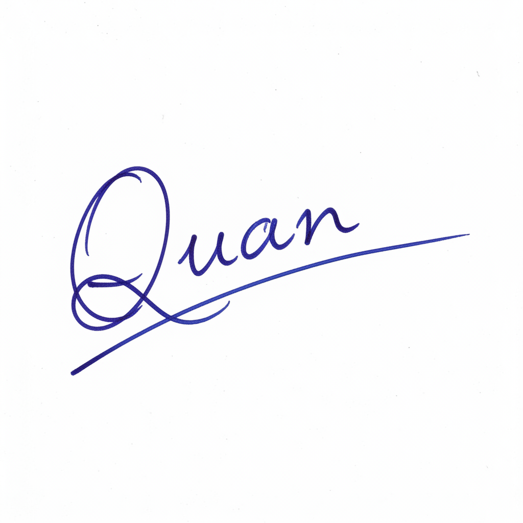 Chữ Ký Mẫu Tên Quân: Nghệ Thuật Tạo Dấu Ấn Riêng Biệt và Phong Thủy May Mắn Mẫu chữ ký tên Quân số 6